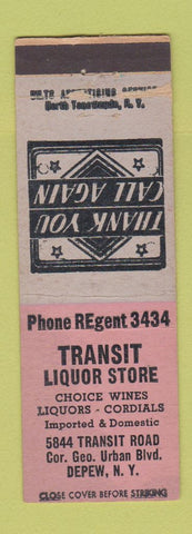 Matchbook Cover - Transit Liquor Store Depew NY WORN