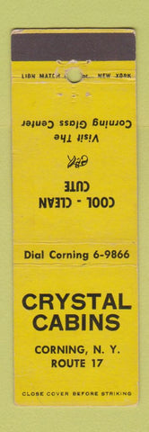 Matchbook Cover - Crystal Cabins Corning NY