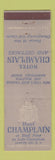 Matchbook Cover - Hotel Champlain Clinton County NY Lake Champlain WEAR