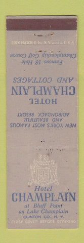 Matchbook Cover - Hotel Champlain Clinton County NY Lake Champlain WEAR