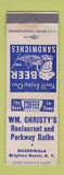 Matchbook Cover - Christy's Restaurant Brighton Beach NY