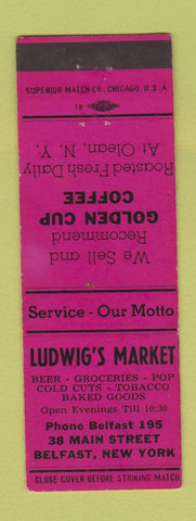 Matchbook Cover - Ludwig's Market Belfast NY