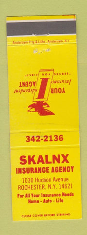 Matchbook Cover - Skalnx Insurance Agency Rochester NY