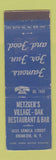 Matchbook Cover - Metzger's Village Oak Restaurant Ebenezer NY WEAR