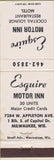 Matchbook Cover - Esquire Motor Inn Milwaukee WI WORN
