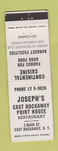 Matchbook Cover - Joseph's East Rockaway Point House East Rockaway NY WORN