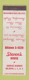 Matchbook Cover - Steven's House Baldwin LI NY