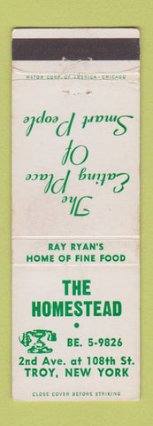 Matchbook Cover - The Homestead Troy NY restaurant