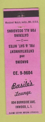 Matchbook Cover - Basile's Lounge Inwood LI NY