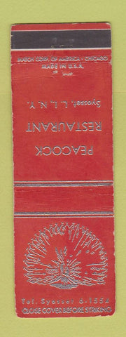 Matchbook Cover - Peacock Restaurant Syosset LI NY WORN