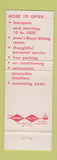 Matchbook Cover - Hotel Syracuse Northway Inn Syracuse NY