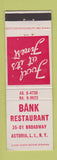 Matchbook Cover - Bank Restaurant Astoria LI NY WEAR