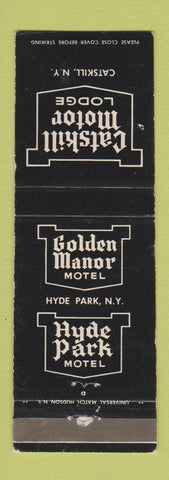 Matchbook Cover - Golden Manor Motel Hyde Park NY Catskill