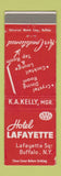 Matchbook Cover - Hotel Lafayette Buffalo NY