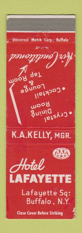 Matchbook Cover - Hotel Lafayette Buffalo NY