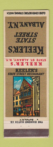 Matchbook Cover - Keeler's Restaurant Albany Ny