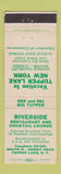 Matchbook Cover - Riverside Restaurant Tupper Lake NY