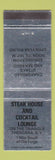Matchbook Cover - Steak House Cocktail Lounge Thendara NY