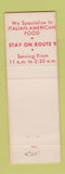 Matchbook Cover - Massie's Restaurant Grill South Glens Falls NY