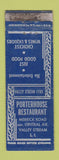 Matchbook Cover - Porterhouse Restaurant Valley Stream LI NY WORN