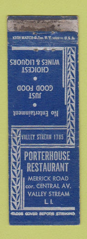 Matchbook Cover - Porterhouse Restaurant Valley Stream LI NY WORN