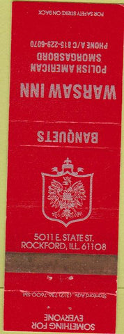 Matchbook Cover - Warsaw Inn Polish Smorgasbord Rockford IL