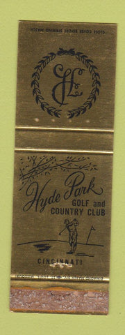 Matchbook Cover - Hyde Park Golf Country Club Cincinnati OH WORN GOLD