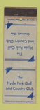 Matchbook Cover - Hyde Park Golf Country Club Cincinnati OH WORN GRAY