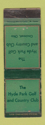 Matchbook Cover - Hyde Park Golf Country Club Cincinnati OH WORN GREEN