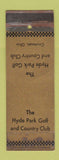 Matchbook Cover - Hyde Park Golf Country Club Cincinnati OH WORN GOLD