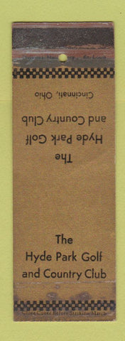 Matchbook Cover - Hyde Park Golf Country Club Cincinnati OH WORN GOLD