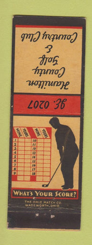 Matchbook Cover - Hamilton County Golf Counry Club