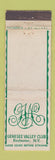 Matchbook Cover - Genesee Valley Club Rochester NY WEAR