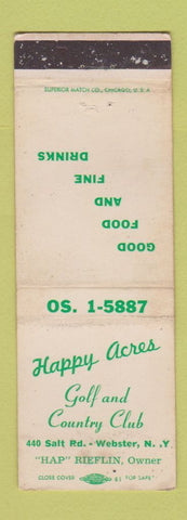 Matchbook Cover - Happy Acres Golf Club Webster NY WEAR