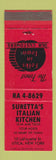 Matchbook Cover - Suretta's Italian Kitchen Utica NY RED