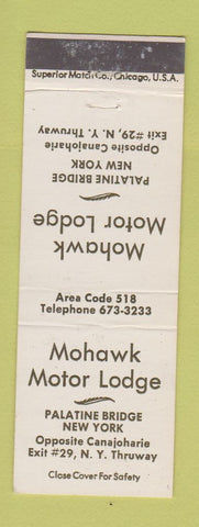 Matchbook Cover - Mohawk Motor Lodge Palatine Bridge NY