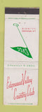 Matchbook Cover - Edgewood Valley Country Club La Grange IL