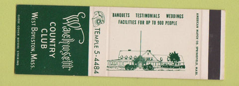 Matchbook Cover - Wachusett Country Club West Boylston MA SAMPLE