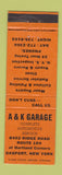 Matchbook Cover - A&K Garage Gasport NY
