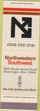 Matchbook Cover - Northwestern Southwest Bank Bloomington MN