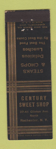Matchbook Cover - Century Sweet Shop Rochester NY