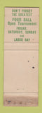 Matchbook Cover - Wachusett Country Club West Boylston MA WEAR