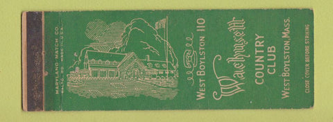 Matchbook Cover - Wachusett Country Club West Boylston MA WEAR