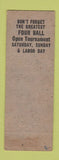 Matchbook Cover - Wachusett Country Club West Boylston MA WEAR