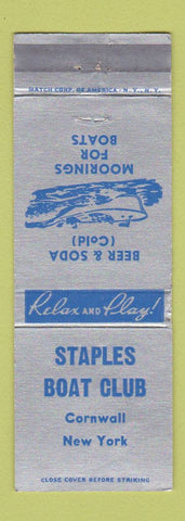 Matchbook Cover - Staples Boat Club Cornwall NY WEAR