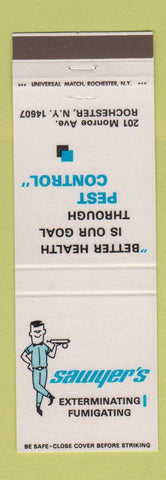 Matchbook Cover - Sawyer's Exterminating Pest Control Rochester NY