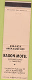 Matchbook Cover - Ragon Motel Creve Coeur IL