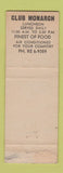 Matchbook Cover - Club Monarch Yorkville NY WEAR