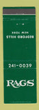 Matchbook Cover - Rags Bedford Hills NY