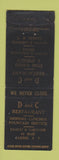 Matchbook Cover - D&C Restaurant Camden NY WEAR